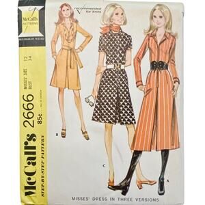 McCall's 2666 Vintage Sewing Pattern Misses' Dress Size 12 Uncut